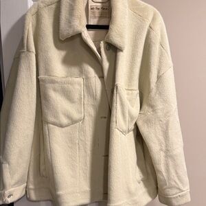 Free People Cream Teddy Jacket